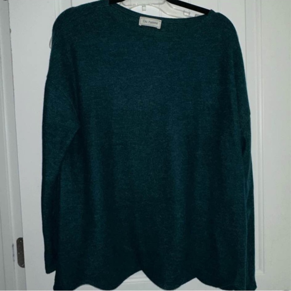 Ces Femme Teal Crew Neck Sweater - Picture 3 of 3
